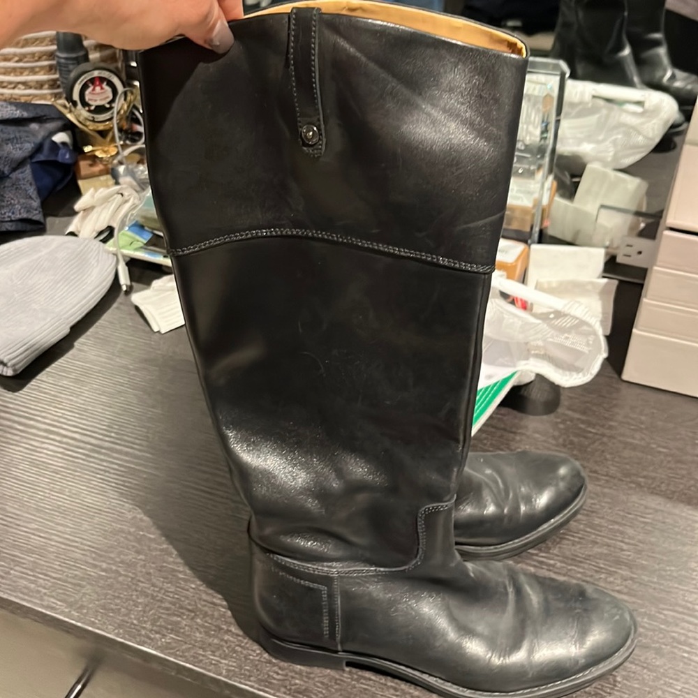 Leather high boots